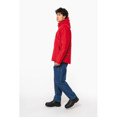 Men's hooded softshell lined parka